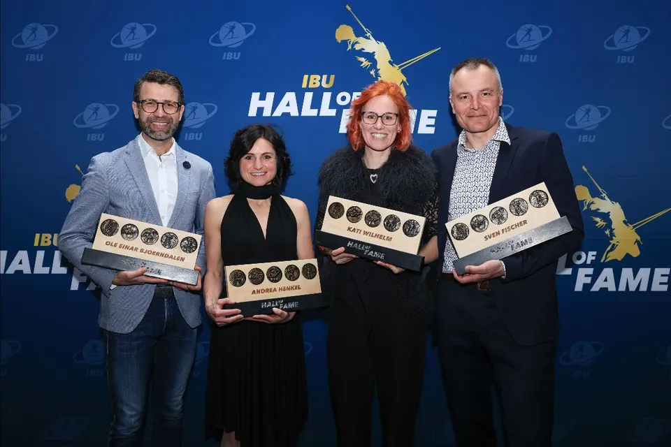 Andrea Henkel, Kati Wilhelm, Ole Einar Bjoerndalen e Sven Fischer